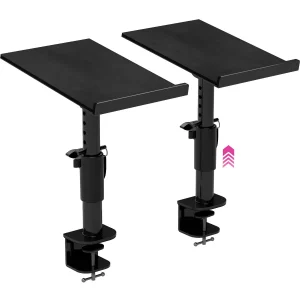 1 Liquid Stands Studio Monitor Stands - Music Studio Desktop Speaker Stands - 2 Pack 12X9in Clamp-on Adjustable Monitor Speaker Stands Mount with Tilt