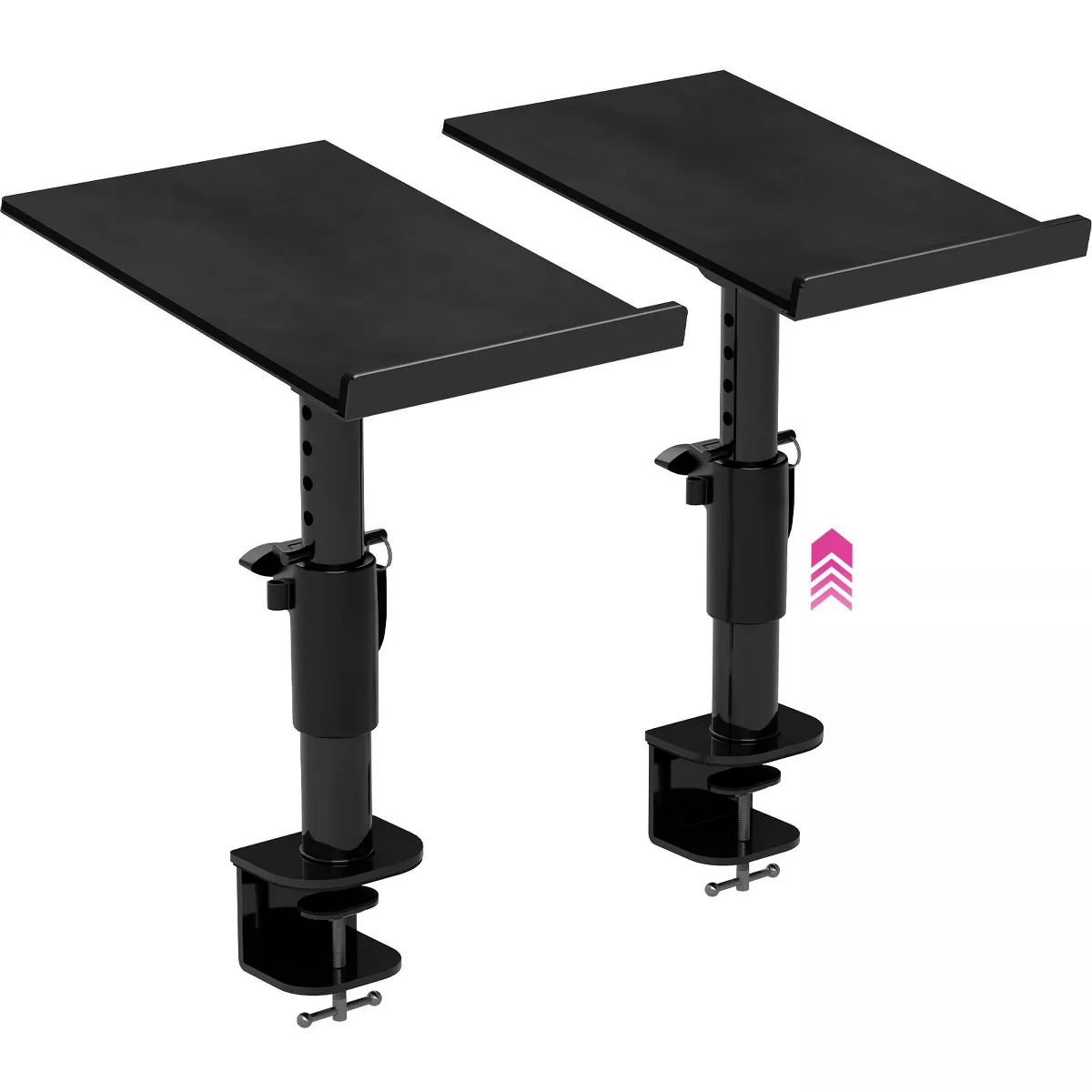 Liquid Stands Studio Monitor Stands - Music Studio Desktop Speaker Stands - 2 Pack 12X9in Clamp-on Adjustable Monitor Speaker Stands Mount with Tilt