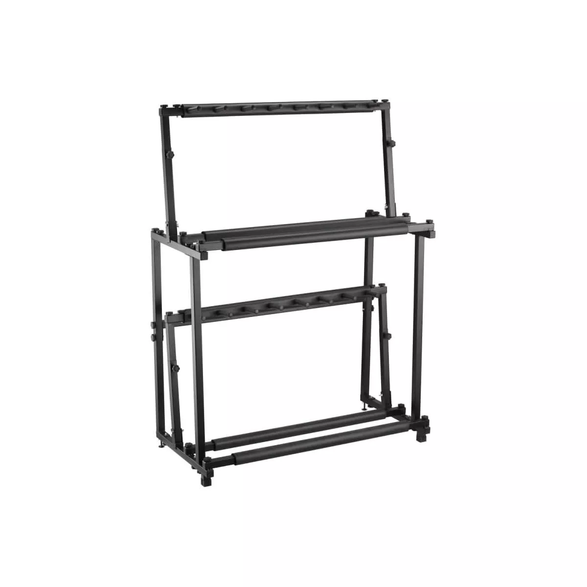 Iron Adjustable Height Double Tier Ukulele Stand Guitar Stand Violin Stand Can Hold 14 Ukulele Stands Exhibition Hall Outdoor Stand Black One Size