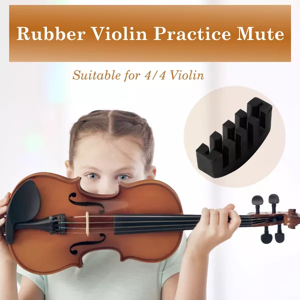 Heavy Rubber Acoustic Violin Musical Muter Black 1 Pc - 图片 3